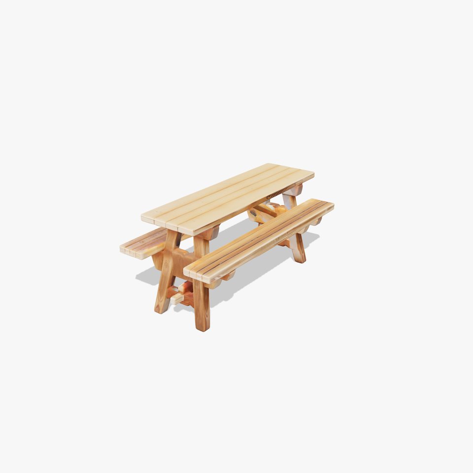 Classic Weathered Timber Picnic Table model pack